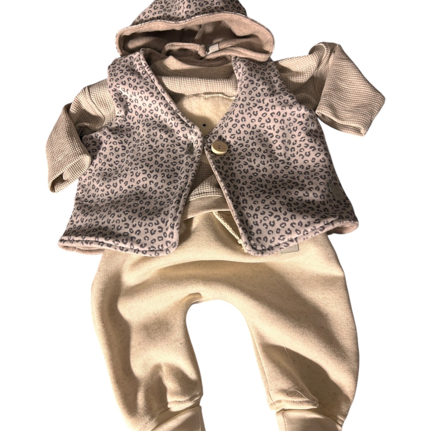 Sweat-Hose lang Baumwollleinen  beige