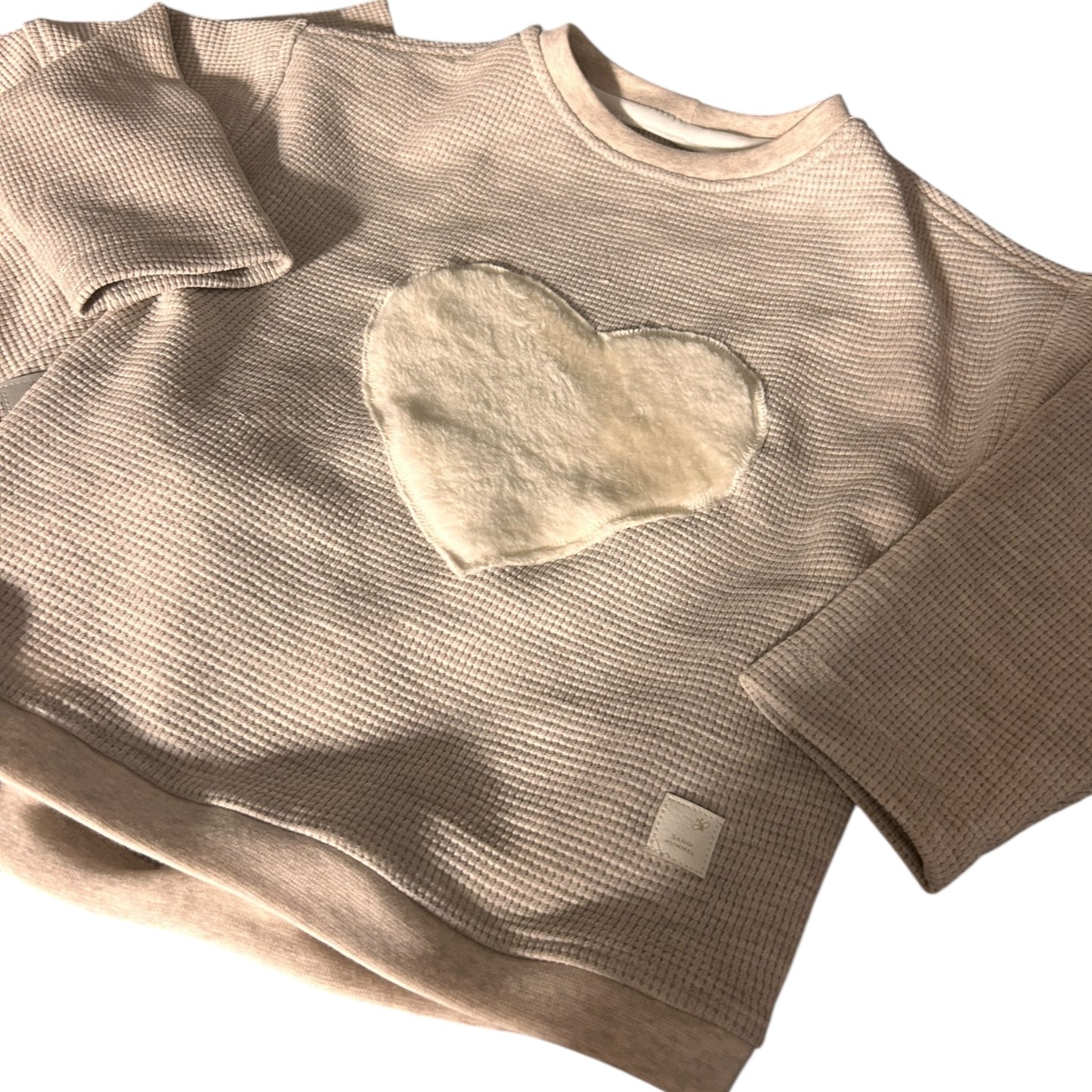 Pullover Waffeljersey macadamia mit Applikation