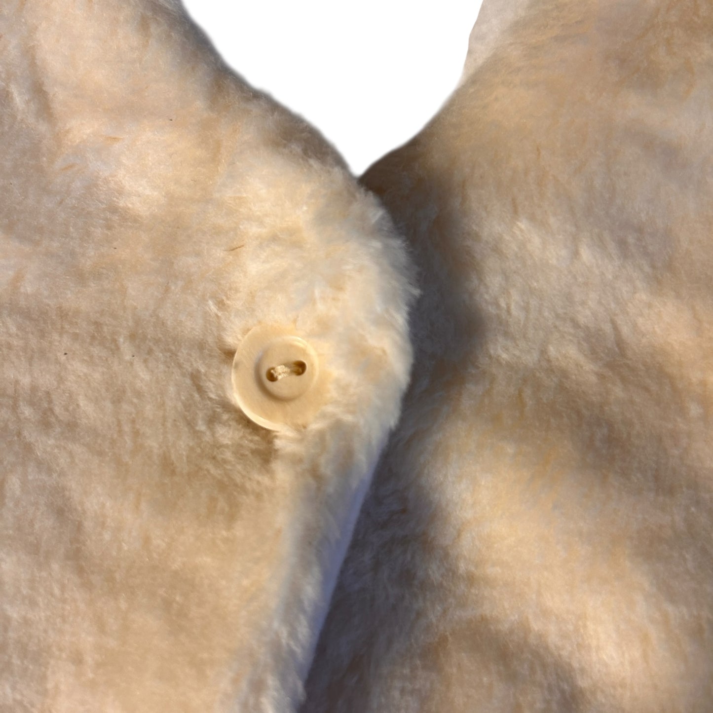 Weste Baumwoll-Teddy-Plüsch gefüttert hellbeige