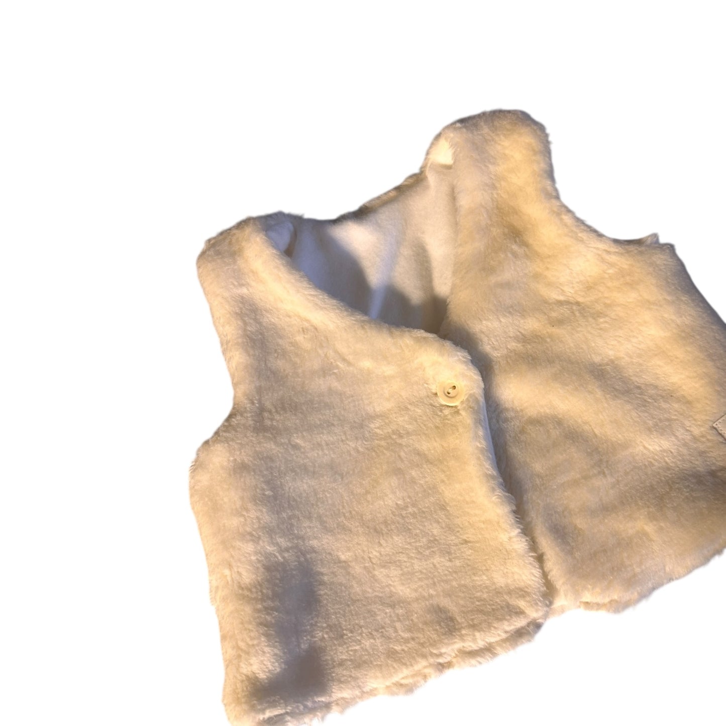 Weste Baumwoll-Teddy-Plüsch gefüttert hellbeige