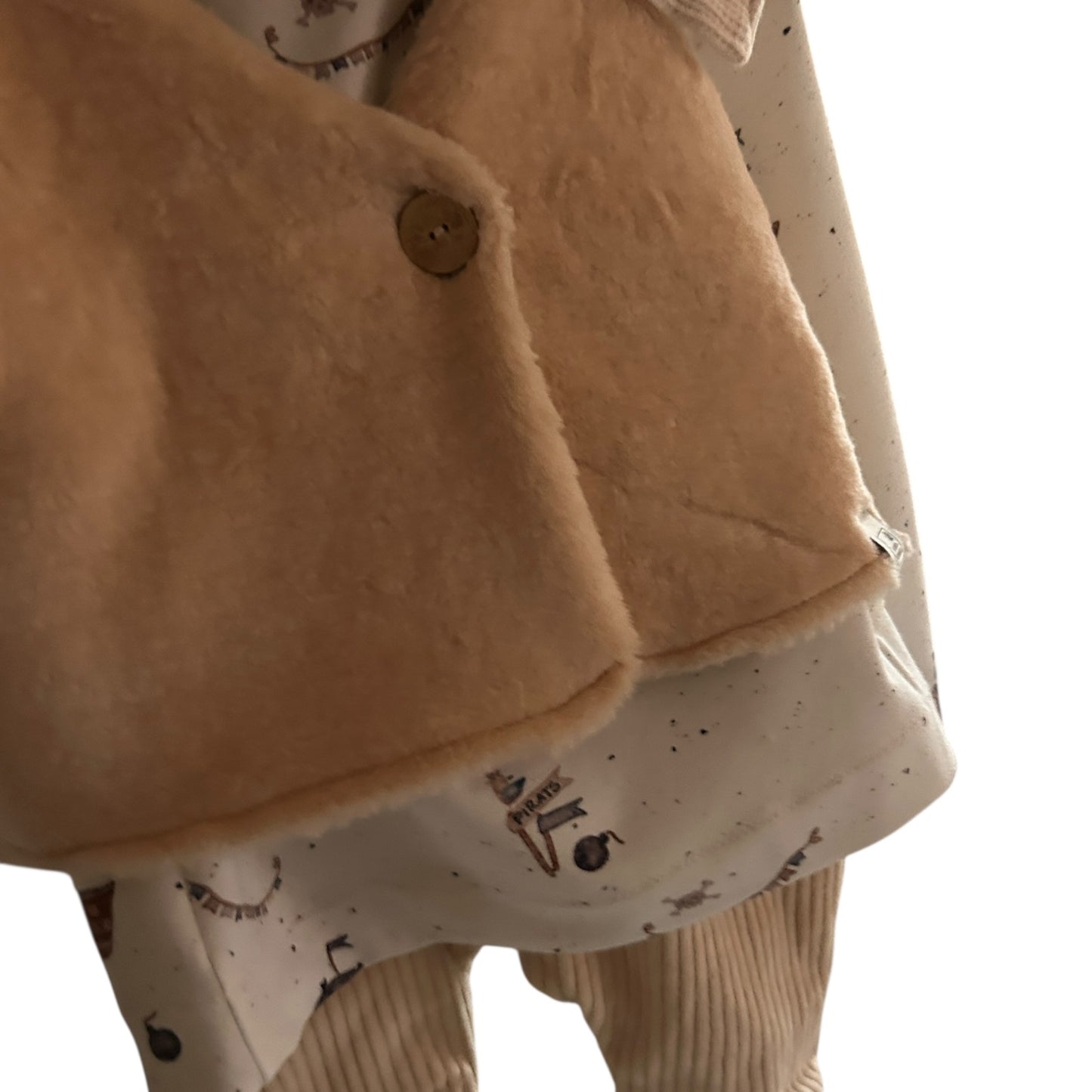 Weste Baumwoll-Teddy-Plüsch gefüttert beige - Nuance rosa