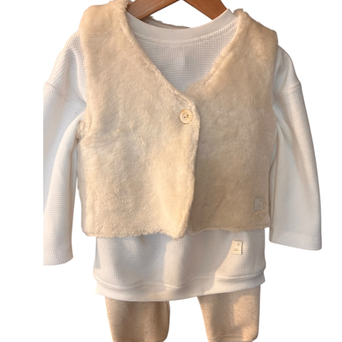 Pullover Waffeljersey weiß  mit Applikation Herz