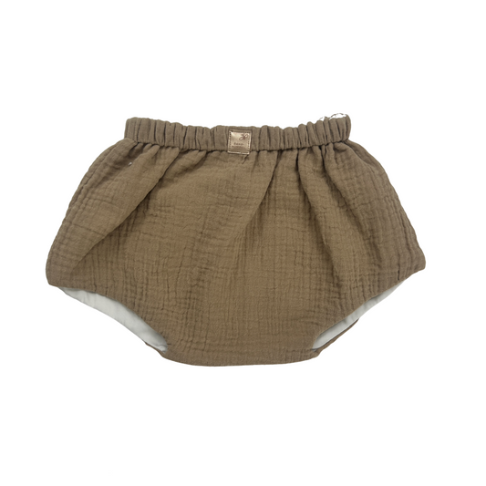 Pumphose kurz Musselin gefüttert braun