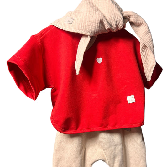 Shirt French Terry  oversized rot Herz